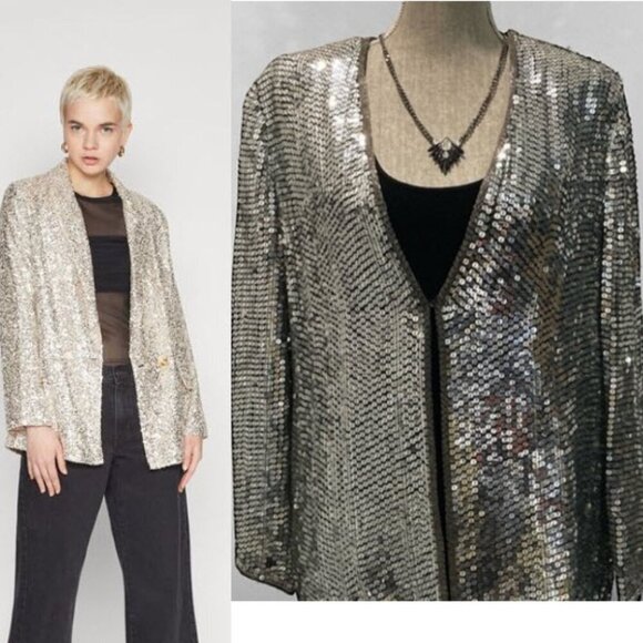 Vintage Sequin Jacket Size large - Picture 1 of 16